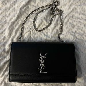 SOLD Authentic - Saint Laurent KATE MEDIUM CHAIN BAG IN GRAIN DE POUDRE LEATHER